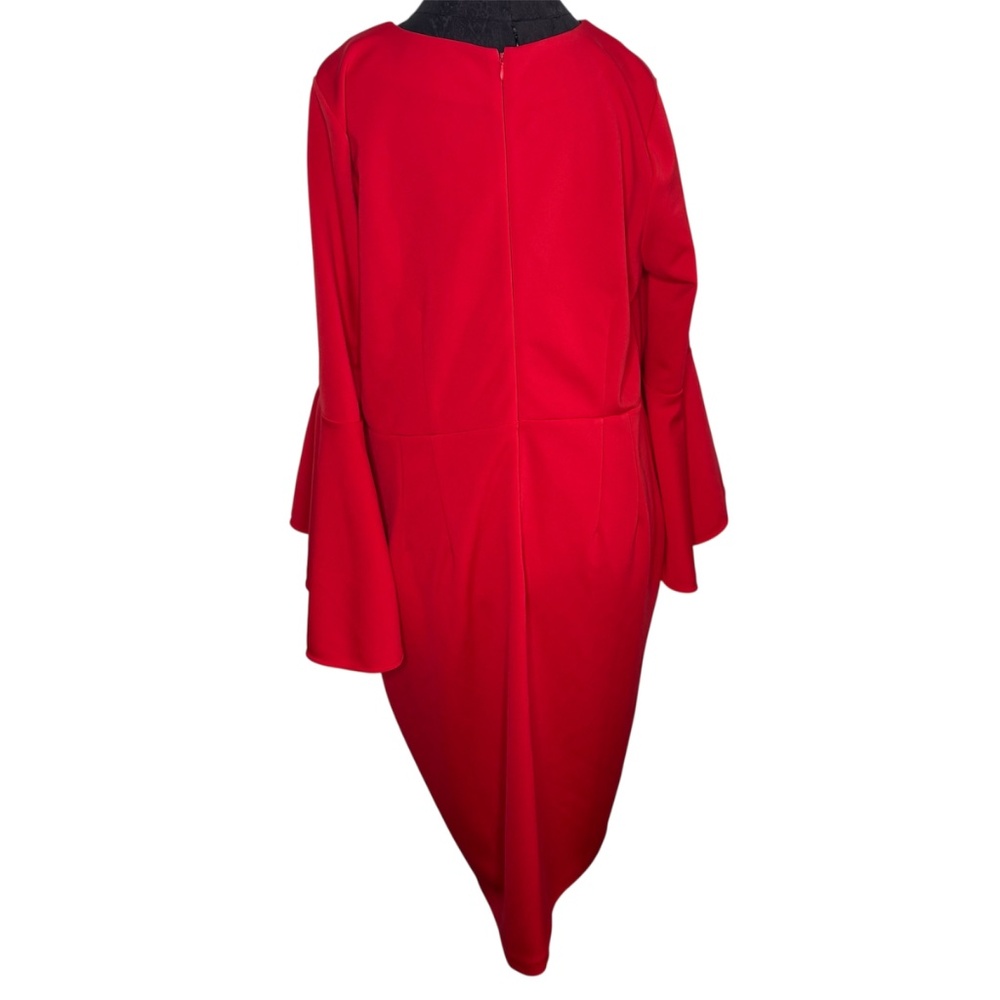 Eloquii Red Plus Size Bodycon Midi Dress - Picture 3 of 10